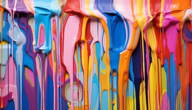 A close up of paint dripping
