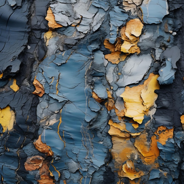 a close up of paint peeling off of a wall