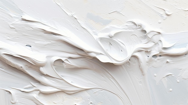 A close up of the paint on the right side of a white painted cake.