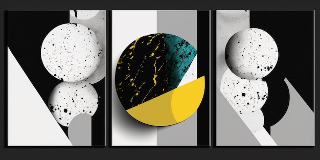 Photo a close up of a painting of a black and white and yellow egg generative ai