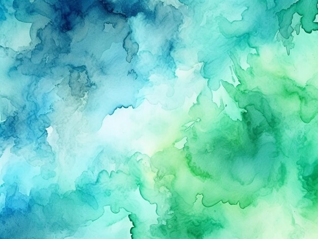 A close up of a painting of a blue and green watercolor generative ai