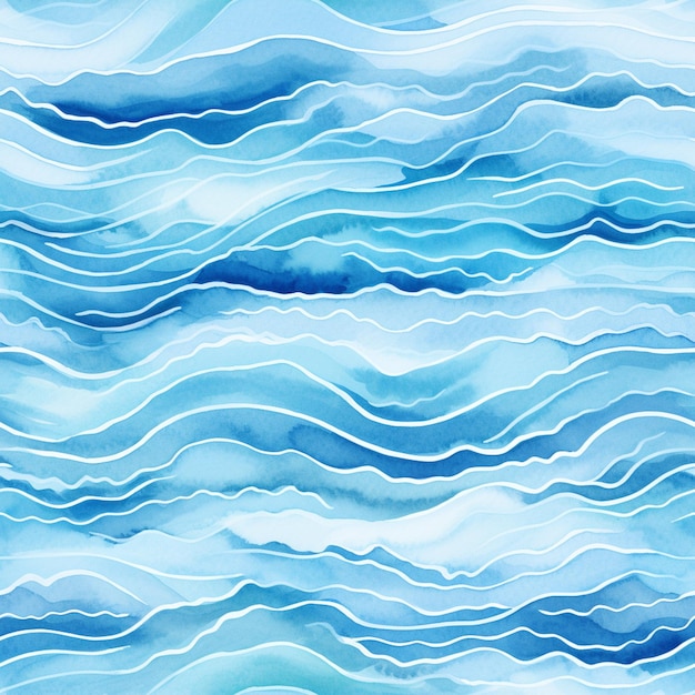 Photo a close up of a painting of a blue ocean with waves generative ai