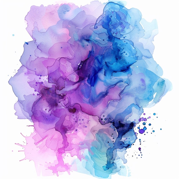 Photo a close up of a painting of a blue and purple substance generative ai