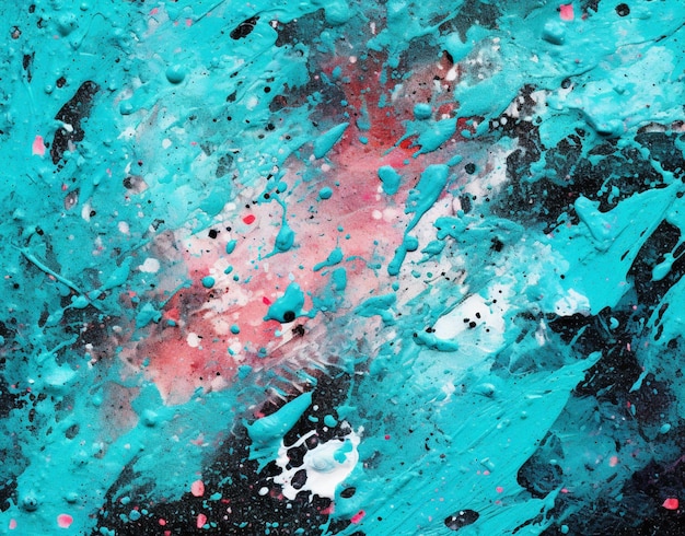 A close up of a painting of a blue and red substance generative ai