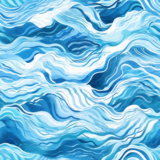 Photo a close up of a painting of a blue and white wave generative ai