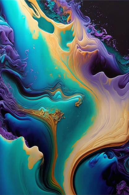 Close up of a painting of a body of water generative ai