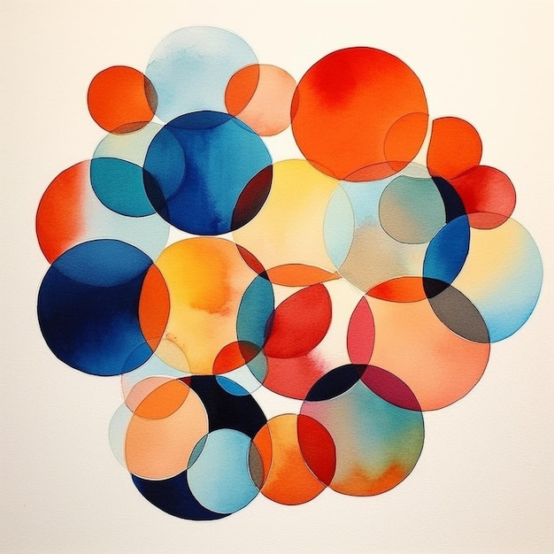 A close up of a painting of a bunch of circles generative ai