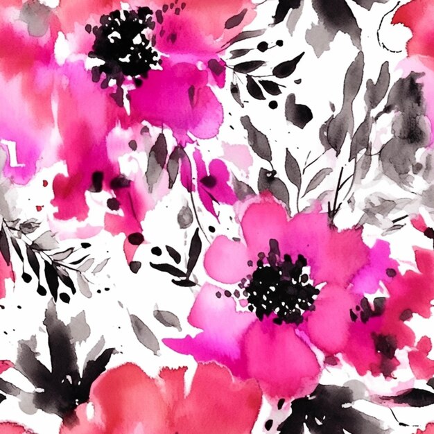 A close up of a painting of a bunch of flowers generative ai