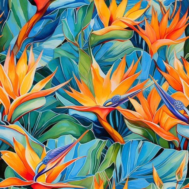 A close up of a painting of a bunch of flowers generative ai