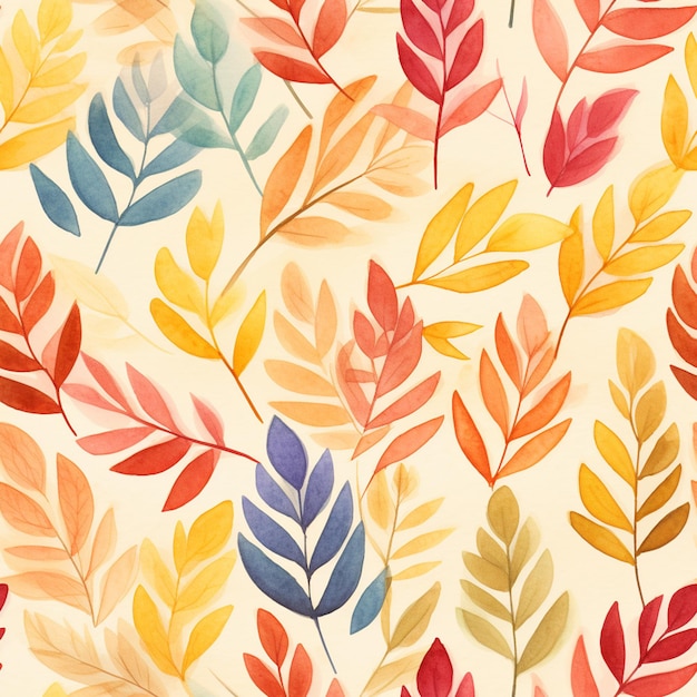 a close up of a painting of a bunch of leaves generative ai