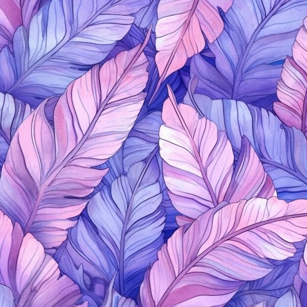 A close up of a painting of a bunch of leaves generative ai