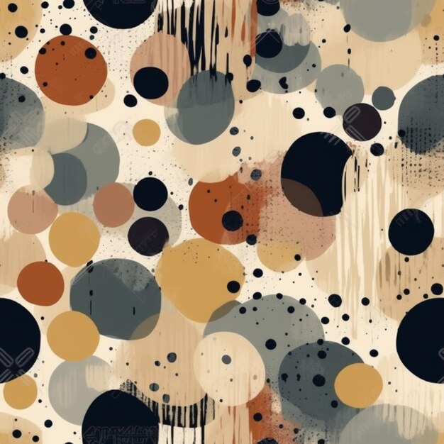 a close up of a painting of circles and spots on a white background generative ai