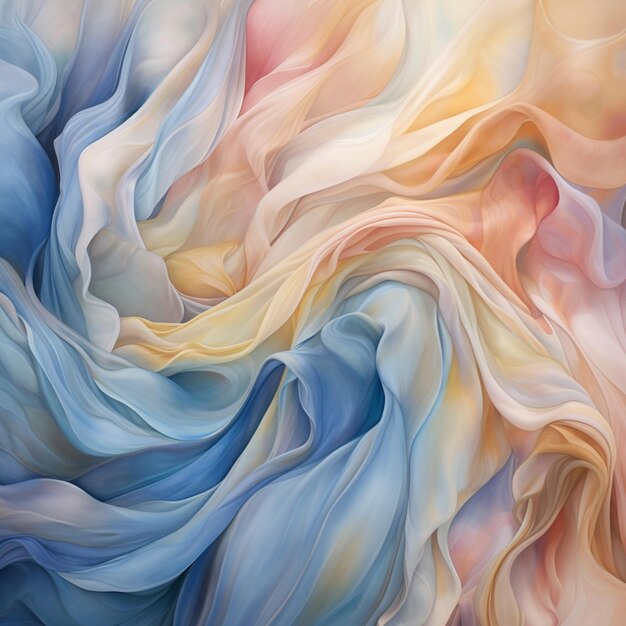 A close up of a painting of a colorful fabric generative ai