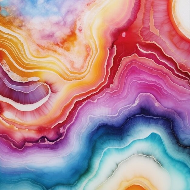 Photo a close up of a painting of a colorful swirly surface generative ai