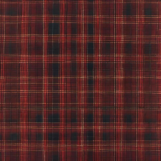 Photo a close up of a painting of a plaid pattern with red and black generative ai