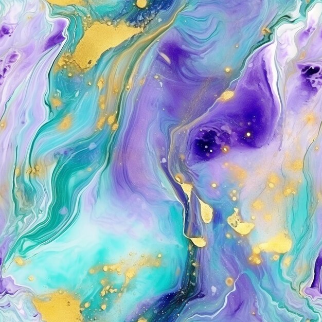 a close up of a painting of a purple and blue liquid generative ai