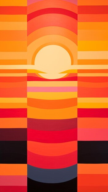 Photo a close up of a painting of a sunset with a plane in the sky generative ai