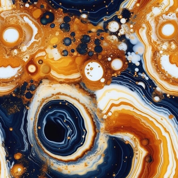 A close up of a painting of a swirl of liquid generative ai