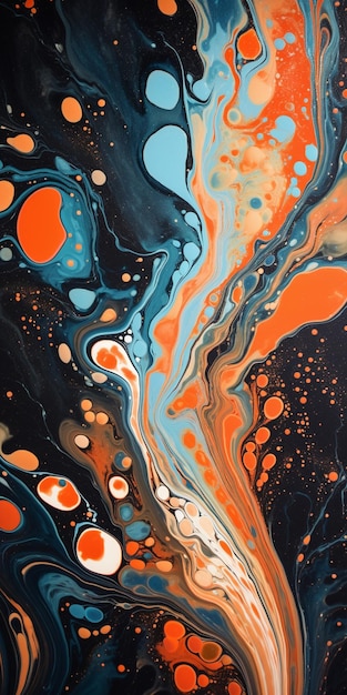 A close up of a painting of a swirl of paint generative ai