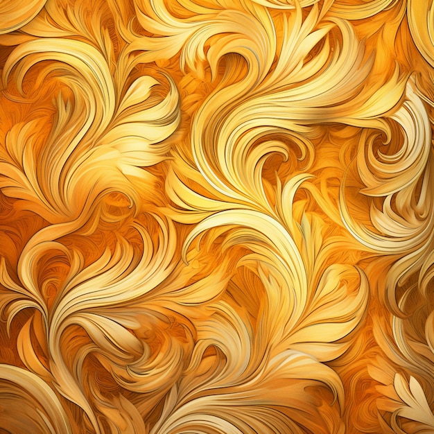 a close up of a painting of a swirly pattern on a wall generative ai