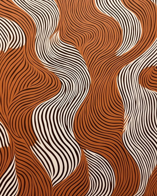 a close up of a painting of wavy lines on a wall generative ai