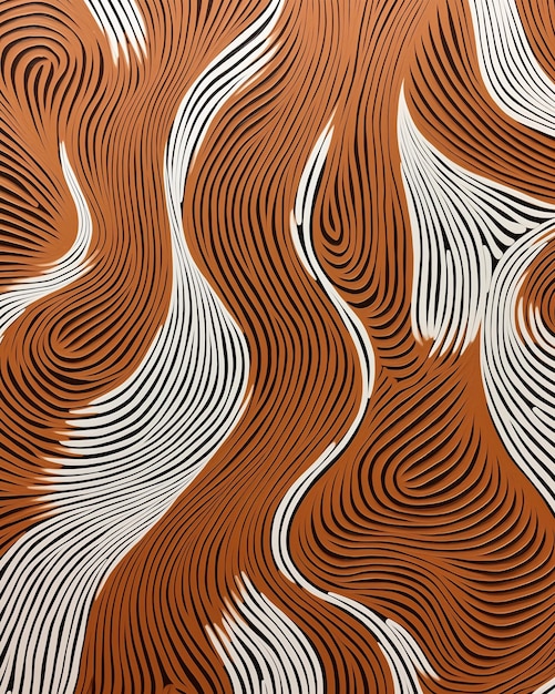 a close up of a painting of a wavy pattern on a wall generative ai