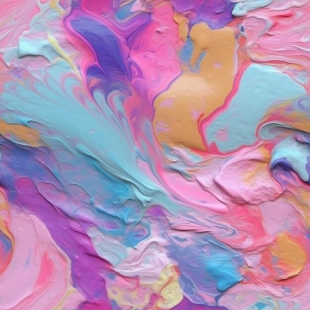 a close up of a painting with a lot of colors on it generative ai