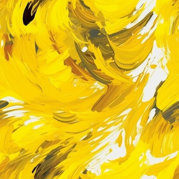 A close up of a painting of yellow and black paint generative ai