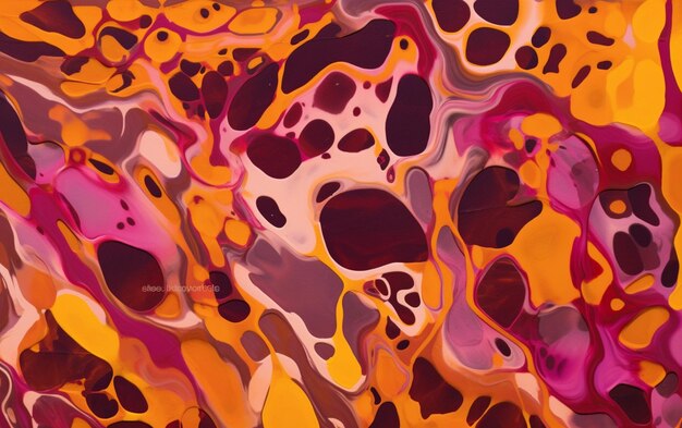 A close up of a painting of a yellow and pink background generative ai