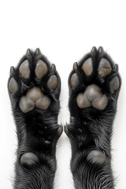 Photo close up of a pair of black paws foot