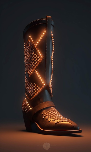 Photo a close up of a pair of boots with studded leather generative ai