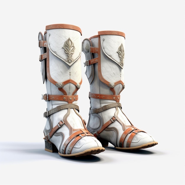 Photo a close up of a pair of boots with a white background generative ai