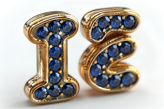 A close up of a pair of earrings with blue stones