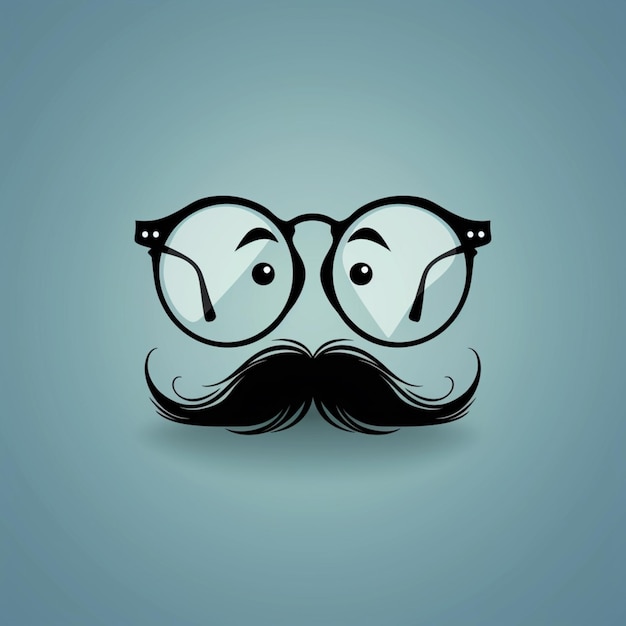 a close up of a pair of glasses with a mustache generative ai