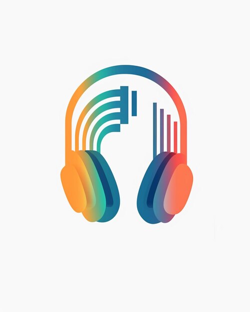 Photo a close up of a pair of headphones with a rainbow background generative ai