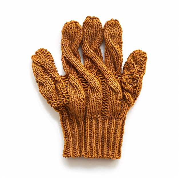 a close up of a pair of knitted gloves on a white surface generative ai