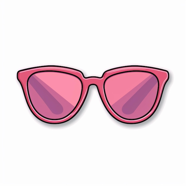 A close up of a pair of pink sunglasses on a white background generative ai