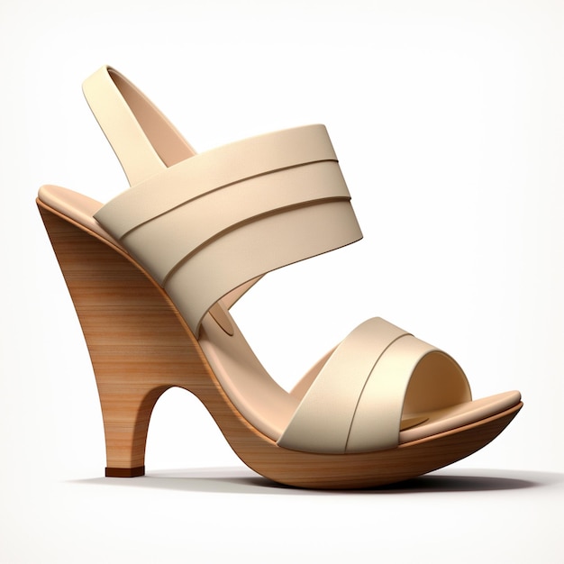 a close up of a pair of sandals with a wooden heel generative ai