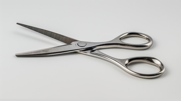 a close up of a pair of scissors on a white surface generative ai