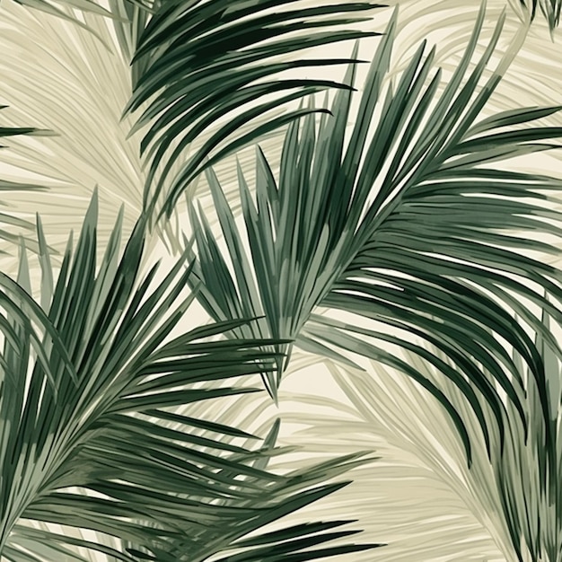 a close up of a palm leaf pattern on a wall generative ai