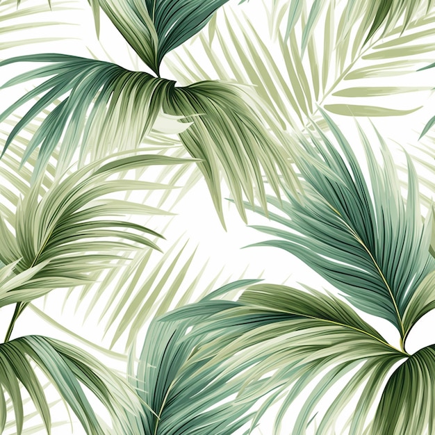 A close up of a palm leaf pattern on a white background generative ai