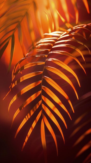 Photo close up of palm tree leaves