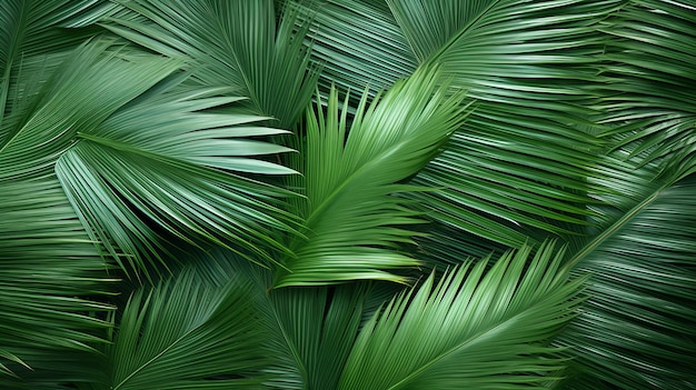 A close up of a palm tree leaves