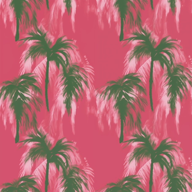 Photo a close up of a palm tree on a pink background generative ai