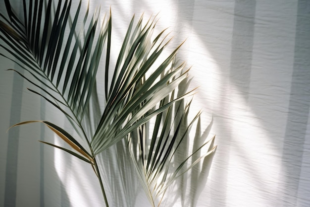 A close up of a palm tree with the leaves of a palm tree