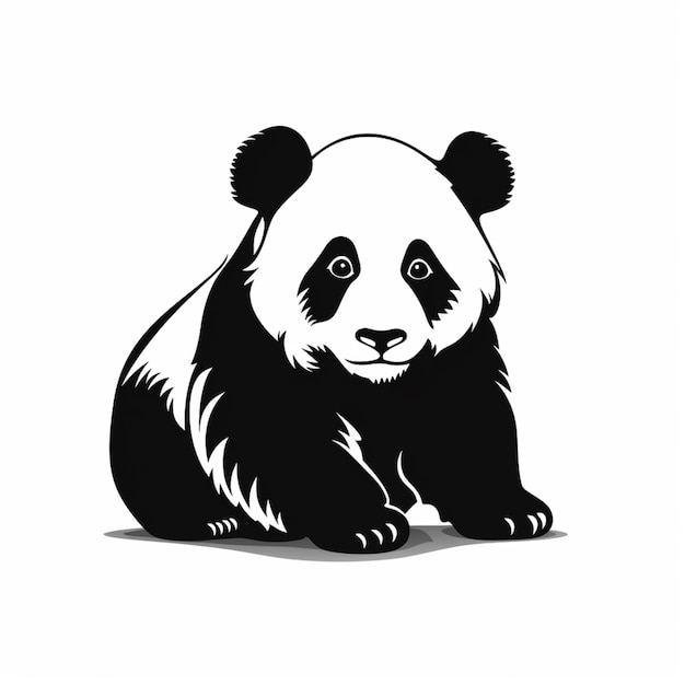 a close up of a panda bear sitting on a white surface generative ai