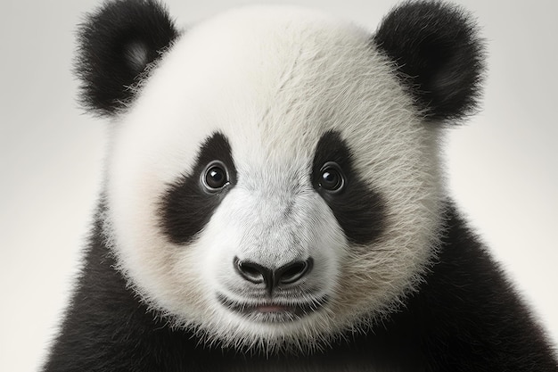 Close up of Panda white background Generative AI AIG16