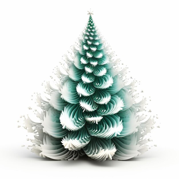 Крупный план бумажной рождественской елки со звездой на вершине генеративного ай