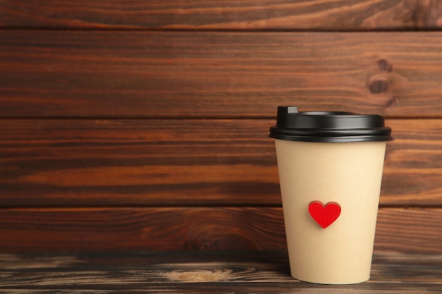 Close up on paper cup of coffee isolated