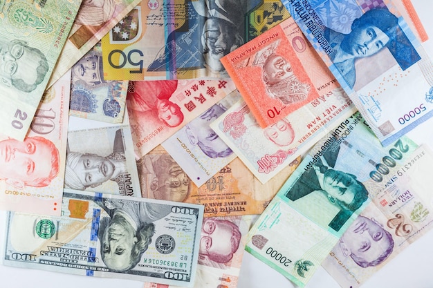close-up of paper currencies